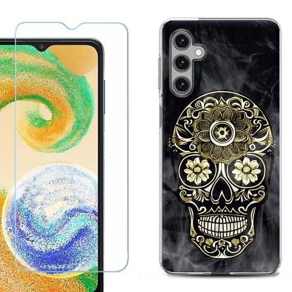 For Samsung Galaxy S25 5G Phone Case Cover, Shockproof Case with Tempered Glass Screen Protector, by OneToughShield - Skull Smoke