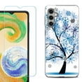 thumbnail image 1 of For Samsung Galaxy S25 5G Phone Case Cover, Shockproof Case with Tempered Glass Screen Protector, by OneToughShield - Snowflakes Tree, 1 of 4
