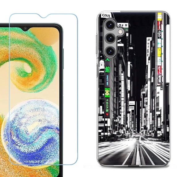 For Samsung Galaxy S25 5G Phone Case Cover, Shockproof Case with Tempered Glass Screen Protector, by OneToughShield - Tokyo Night