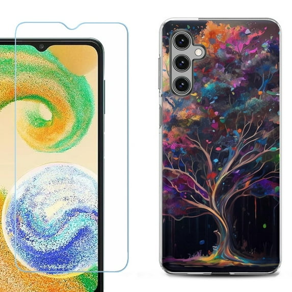 For Samsung Galaxy S25 5G Phone Case Cover, Shockproof Case with Tempered Glass Screen Protector, by OneToughShield - Tree of Life