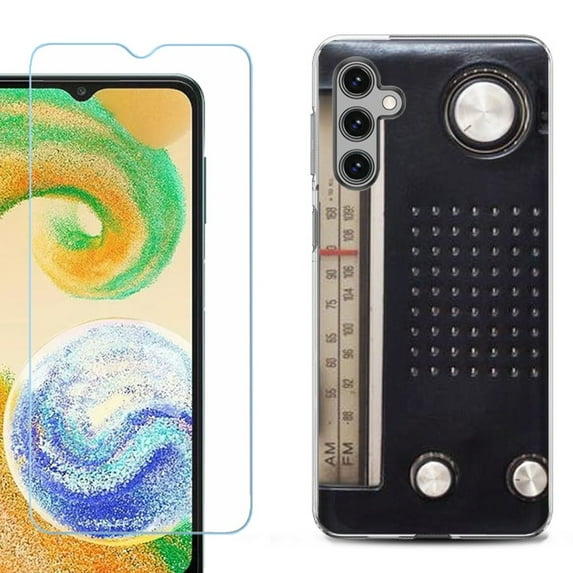 For Samsung Galaxy S25 5G Phone Case Cover, Shockproof Case with Tempered Glass Screen Protector, by OneToughShield - Vintage Radio