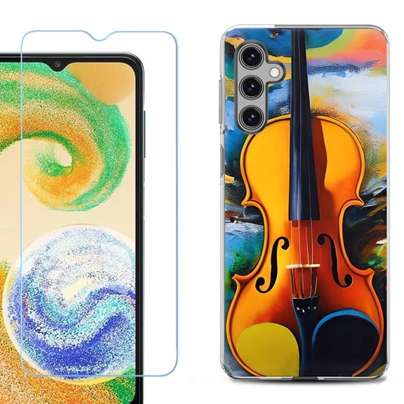 For Samsung Galaxy S25 5G Phone Case Cover, Shockproof Case with Tempered Glass Screen Protector, by OneToughShield - Violin