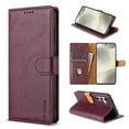 thumbnail image 1 of For Samsung Galaxy S25 Case Wallet, Retro PU Leather Cards Holder Stand Flip Cover Magnetic Closure Shockproof Protective Case for Women Men, Winered, 1 of 7