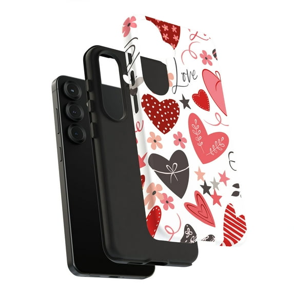 For Samsung Galaxy S25, Dual-Layer, Valentines Love Print, USA