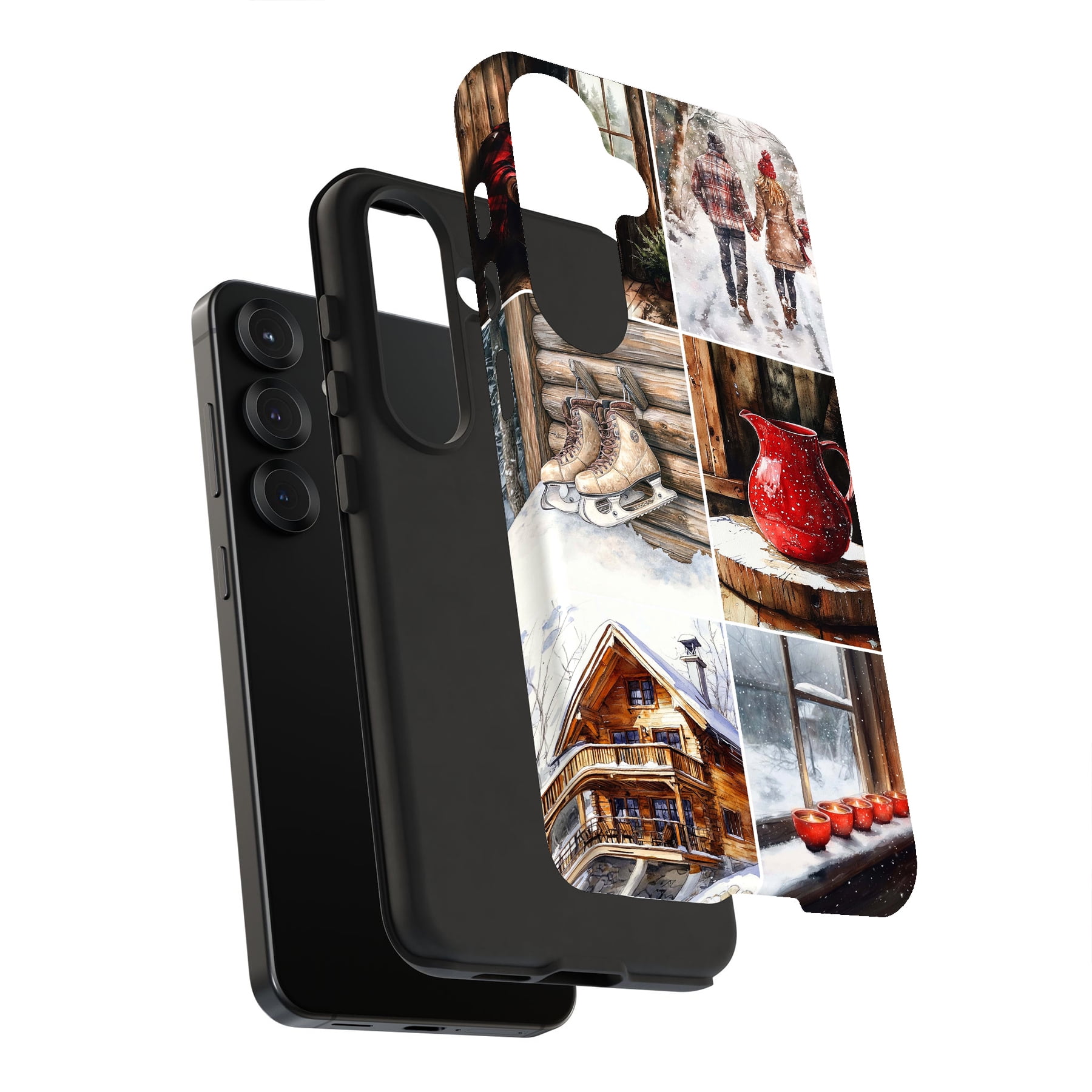 For Samsung Galaxy S25 Dual Layers Rugged Case Winter Cabin 1 Print For Samsung Galaxy S25 Dual Layers Rugged Case Winter Cabin 1 Print