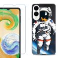 thumbnail image 1 of For Samsung Galaxy S25 Edge 5G Protective Shockproof Phone Case with Tempered Glass Screen Protector, by OneToughShield - Astronaut, 1 of 4