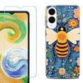 thumbnail image 1 of For Samsung Galaxy S25 Edge 5G Protective Shockproof Phone Case with Tempered Glass Screen Protector, by OneToughShield - Bee Flower, 1 of 4