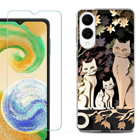 For Samsung Galaxy S25 Edge 5G Protective Shockproof Phone Case with Tempered Glass Screen Protector, by OneToughShield - Cat Craft