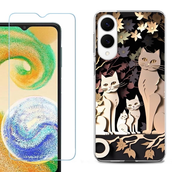 For Samsung Galaxy S25 Edge 5G Protective Shockproof Phone Case with Tempered Glass Screen Protector, by OneToughShield - Cat Craft