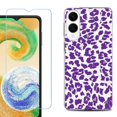 thumbnail image 1 of For Samsung Galaxy S25 Edge 5G Protective Shockproof Phone Case with Tempered Glass Screen Protector, by OneToughShield - Cheetah Purple, 1 of 4