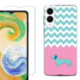 thumbnail image 1 of For Samsung Galaxy S25 Edge 5G Protective Shockproof Phone Case with Tempered Glass Screen Protector, by OneToughShield - Chevron/Dachshund/Puppy, 1 of 4