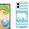 thumbnail image 1 of For Samsung Galaxy S25 Edge 5G Protective Shockproof Phone Case with Tempered Glass Screen Protector, by OneToughShield - Chevron/Elephant, 1 of 4