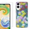 thumbnail image 1 of For Samsung Galaxy S25 Edge 5G Protective Shockproof Phone Case with Tempered Glass Screen Protector, by OneToughShield - Chrysanthemums, 1 of 4