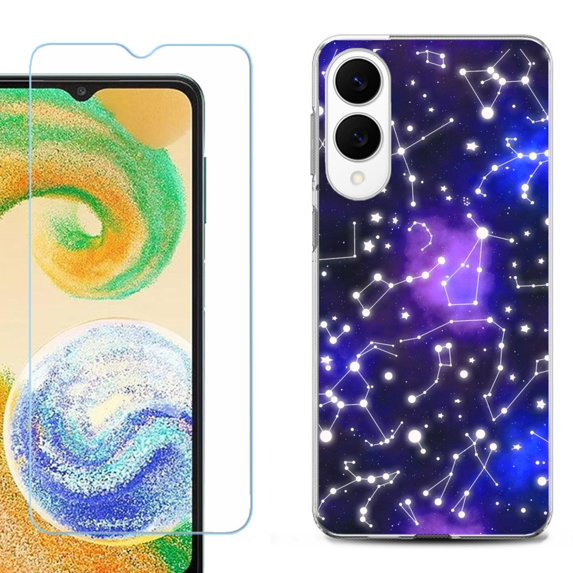 For Samsung Galaxy S25 Edge 5G Protective Shockproof Phone Case with Tempered Glass Screen Protector, by OneToughShield - Constellations