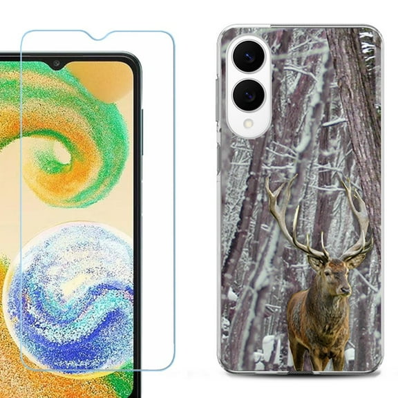 For Samsung Galaxy S25 Edge 5G Protective Shockproof Phone Case with Tempered Glass Screen Protector, by OneToughShield - Deer/Snow/Camo