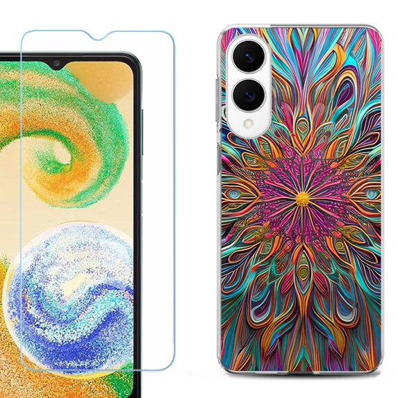 For Samsung Galaxy S25 Edge 5G Protective Shockproof Phone Case with Tempered Glass Screen Protector, by OneToughShield - Doodle Art