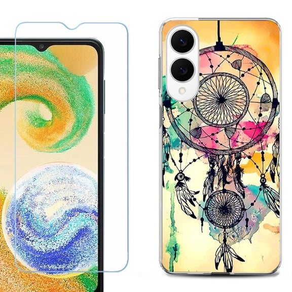 For Samsung Galaxy S25 Edge 5G Protective Shockproof Phone Case with Tempered Glass Screen Protector, by OneToughShield - Dream Catcher Color