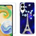 thumbnail image 1 of For Samsung Galaxy S25 Edge 5G Protective Shockproof Phone Case with Tempered Glass Screen Protector, by OneToughShield - Eiffel Tower Stars, 1 of 4