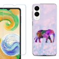 thumbnail image 1 of For Samsung Galaxy S25 Edge 5G Protective Shockproof Phone Case with Tempered Glass Screen Protector, by OneToughShield - Elephant /Polygon, 1 of 4
