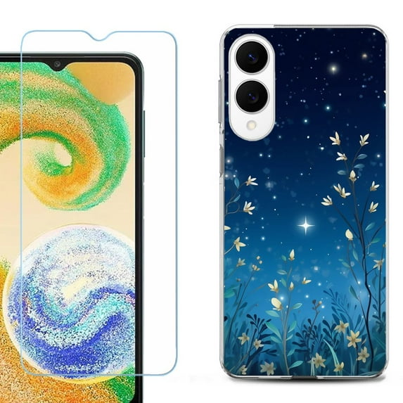 For Samsung Galaxy S25 Edge 5G Protective Shockproof Phone Case with Tempered Glass Screen Protector, by OneToughShield - Fanciful Night