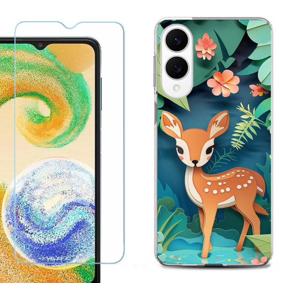 For Samsung Galaxy S25 Edge 5G Protective Shockproof Phone Case with Tempered Glass Screen Protector, by OneToughShield - Fawn Craft