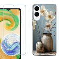 thumbnail image 1 of For Samsung Galaxy S25 Edge 5G Protective Shockproof Phone Case with Tempered Glass Screen Protector, by OneToughShield - Flower Sensation, 1 of 4