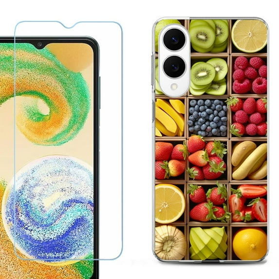 For Samsung Galaxy S25 Edge 5G Protective Shockproof Phone Case with Tempered Glass Screen Protector, by OneToughShield - Fruit Box