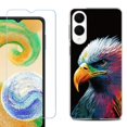 thumbnail image 1 of For Samsung Galaxy S25 Edge 5G Protective Shockproof Phone Case with Tempered Glass Screen Protector, by OneToughShield - Geometric Eagle, 1 of 4
