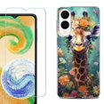 thumbnail image 1 of For Samsung Galaxy S25 Edge 5G Protective Shockproof Phone Case with Tempered Glass Screen Protector, by OneToughShield - Giraffe Flower, 1 of 4