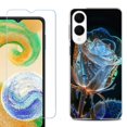 thumbnail image 1 of For Samsung Galaxy S25 Edge 5G Protective Shockproof Phone Case with Tempered Glass Screen Protector, by OneToughShield - Glowing Rose, 1 of 4
