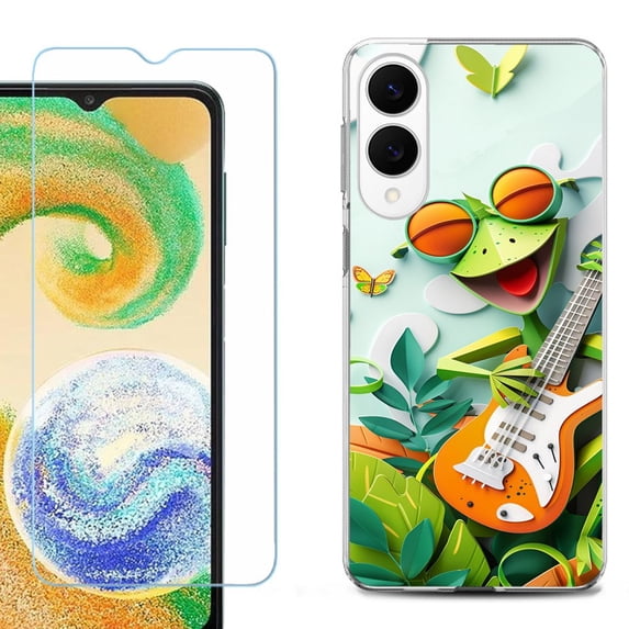 For Samsung Galaxy S25 Edge 5G Protective Shockproof Phone Case with Tempered Glass Screen Protector, by OneToughShield – Grasshopper