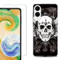 thumbnail image 1 of For Samsung Galaxy S25 Edge 5G Protective Shockproof Phone Case with Tempered Glass Screen Protector, by OneToughShield - Grunge Skull, 1 of 3