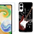 thumbnail image 1 of For Samsung Galaxy S25 Edge 5G Protective Shockproof Phone Case with Tempered Glass Screen Protector, by OneToughShield - Guitar Red, 1 of 4