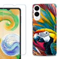 thumbnail image 1 of For Samsung Galaxy S25 Edge 5G Protective Shockproof Phone Case with Tempered Glass Screen Protector, by OneToughShield - Macaw, 1 of 4