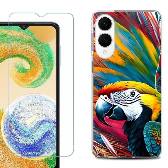 For Samsung Galaxy S25 Edge 5G Protective Shockproof Phone Case with Tempered Glass Screen Protector, by OneToughShield - Macaw