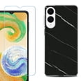 thumbnail image 1 of For Samsung Galaxy S25 Edge 5G Protective Shockproof Phone Case with Tempered Glass Screen Protector, by OneToughShield - Marble / Black, 1 of 4