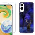 thumbnail image 1 of For Samsung Galaxy S25 Edge 5G Protective Shockproof Phone Case with Tempered Glass Screen Protector, by OneToughShield - Midnight Deer, 1 of 4