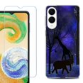 thumbnail image 1 of For Samsung Galaxy S25 Edge 5G Protective Shockproof Phone Case with Tempered Glass Screen Protector, by OneToughShield - Midnight Safari, 1 of 4