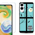 thumbnail image 1 of For Samsung Galaxy S25 Edge 5G Protective Shockproof Phone Case with Tempered Glass Screen Protector, by OneToughShield - Moon Owl, 1 of 4