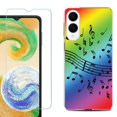 thumbnail image 1 of For Samsung Galaxy S25 Edge 5G Protective Shockproof Phone Case with Tempered Glass Screen Protector, by OneToughShield - Music Notes / Rainbow, 1 of 4
