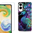 thumbnail image 1 of For Samsung Galaxy S25 Edge 5G Protective Shockproof Phone Case with Tempered Glass Screen Protector, by OneToughShield - Neon Peacock, 1 of 4