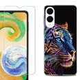 thumbnail image 1 of For Samsung Galaxy S25 Edge 5G Protective Shockproof Phone Case with Tempered Glass Screen Protector, by OneToughShield - Neon Tiger, 1 of 4