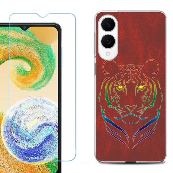 For Samsung Galaxy S25 Edge 5G Protective Shockproof Phone Case with Tempered Glass Screen Protector, by OneToughShield - Night Tiger