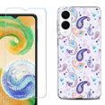 thumbnail image 1 of For Samsung Galaxy S25 Edge 5G Protective Shockproof Phone Case with Tempered Glass Screen Protector, by OneToughShield - Paisley Purple, 1 of 4