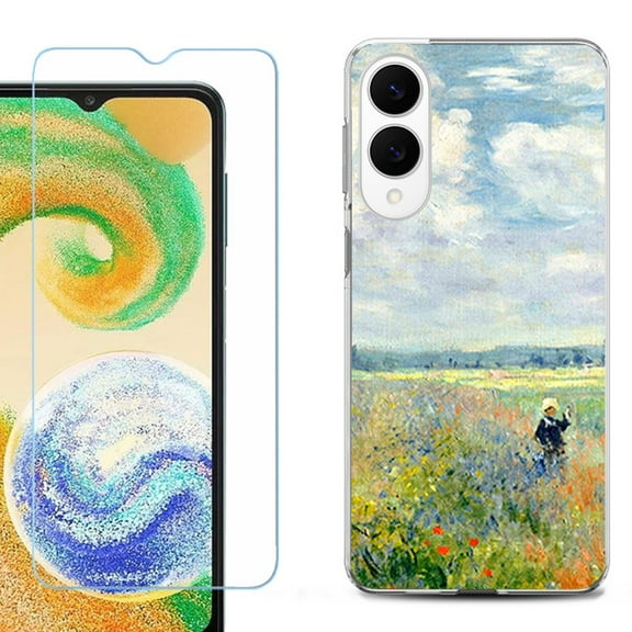 For Samsung Galaxy S25 Edge 5G Protective Shockproof Phone Case with Tempered Glass Screen Protector, by OneToughShield - Poppy Field