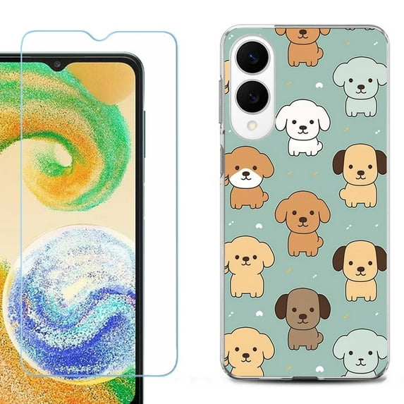 For Samsung Galaxy S25 Edge 5G Protective Shockproof Phone Case with Tempered Glass Screen Protector, by OneToughShield - Puppies