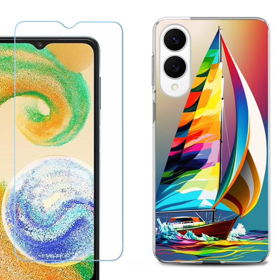 For Samsung Galaxy S25 Edge 5G Protective Shockproof Phone Case with Tempered Glass Screen Protector, by OneToughShield - Sailing