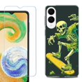 thumbnail image 1 of For Samsung Galaxy S25 Edge 5G Protective Shockproof Phone Case with Tempered Glass Screen Protector, by OneToughShield - Skeleton Skater, 1 of 4