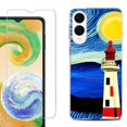 thumbnail image 1 of For Samsung Galaxy S25 Edge 5G Protective Shockproof Phone Case with Tempered Glass Screen Protector, by OneToughShield - Starry Night Lighthouse, 1 of 4