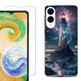 thumbnail image 1 of For Samsung Galaxy S25 Edge 5G Protective Shockproof Phone Case with Tempered Glass Screen Protector, by OneToughShield - Surreal Lighthouse, 1 of 4